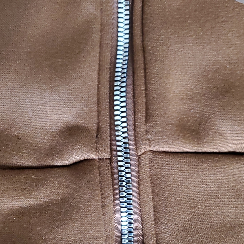Women's Brown Zip-Up Hoodie Sweatshirt Cabincore Women's Large - Picture 6 of 8